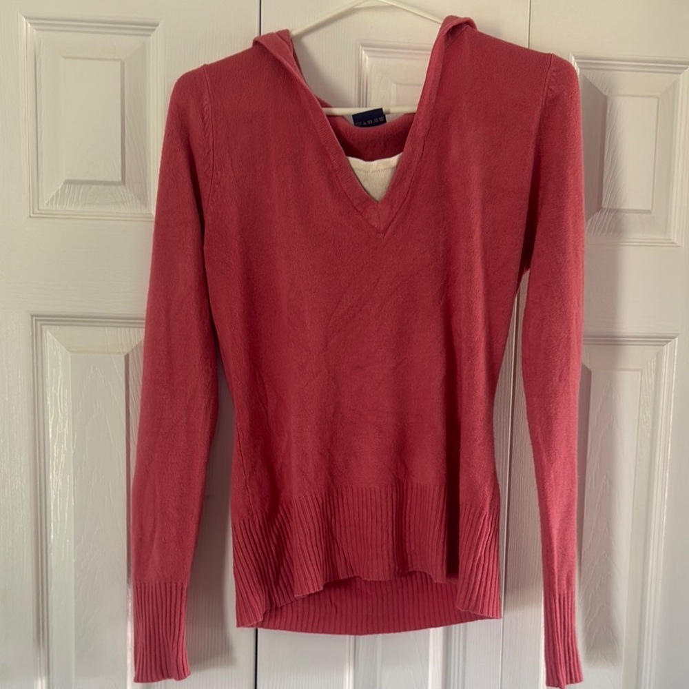 Soft Pink V-Neck Sweater with Relaxed Fit